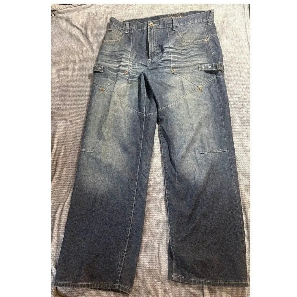 Five Jungle & Company Baggy Carpenter Jeans Mens Wide Y2K Streetwear Denim 42x32